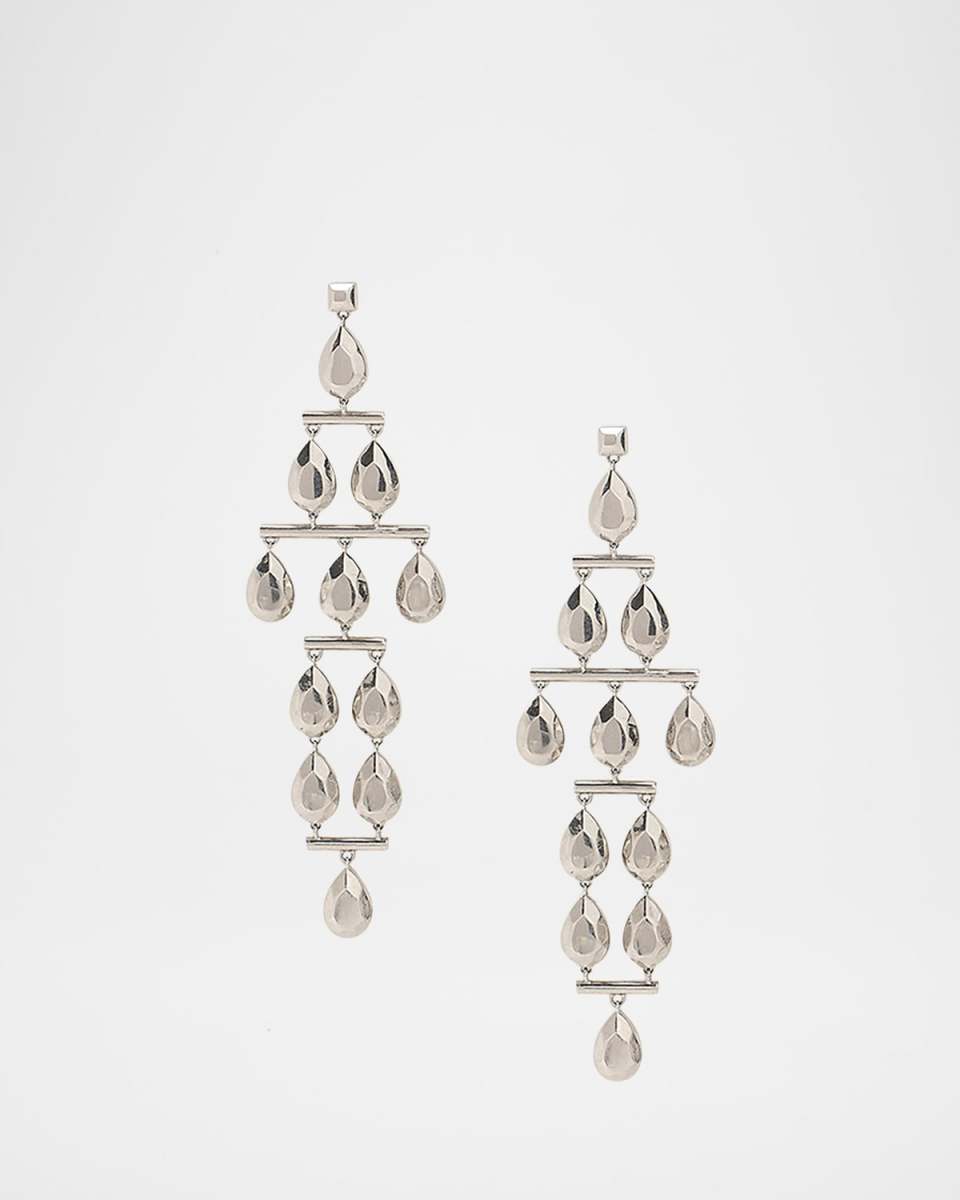 Brass Gem Chandelier Earrings